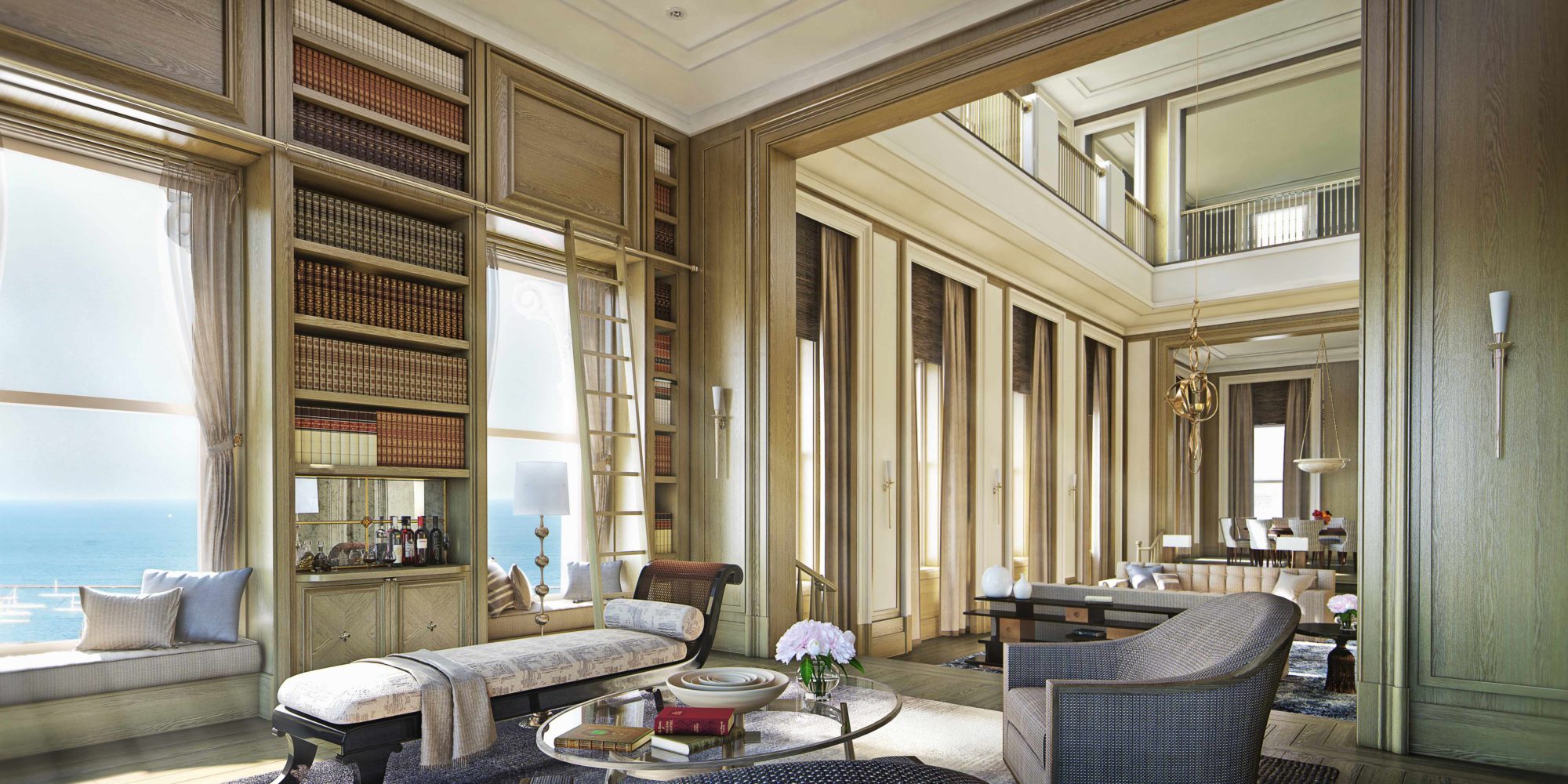 Chicago Commercial interior design included detailed renderings, profiles of prospective buyers & text to communicate a brand identity for the building.