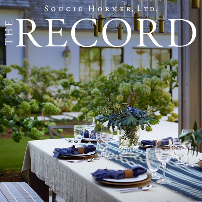 The Record by Soucie Horner, Q1 Cover featuring light and airy outdoor dining